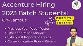 Accenture OnCampus Hiring 2023 batch students  Accenture Pattern  Accenture Syllabus [upl. by Ayihsa]