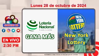 Lotería Nacional Gana Más y New York Lottery en VIVO │Lunes 28 de octubre 2024 – 230 PM [upl. by Mildred]