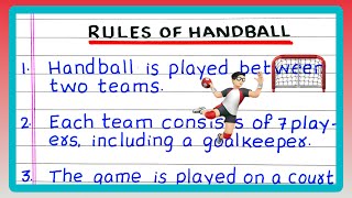 RULES OF HAND BALL  5  10 RULES OF HANDBALL GAME  in English [upl. by Delacourt]