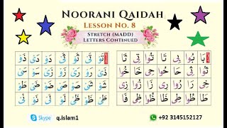 Noorani Qaida lesson 8  Huroof e Madd  Huroof al Leen  huroof e leen  Arabic Alphabet easy [upl. by Lazare]