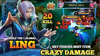 20 Kills Ling Crazy Damage With New Best Build 2024  Build Top 1 Global Ling  MLBB [upl. by Adai]