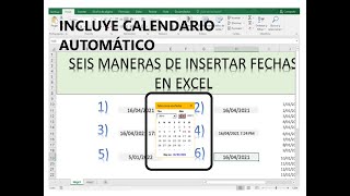 Seis Maneras De Como Poner Fechas En Excel 2022 Calendario Automatizado como poner fecha en Excel [upl. by Venetis763]