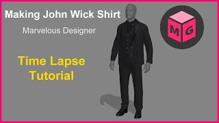 John Wick Shirt in Marvelous Designer [upl. by Berty]