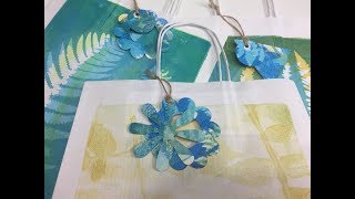 Printed Paper Bags with Gelli Arts ® printing plate and real leaves [upl. by Eerihs]