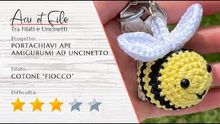 Tutorial portachiavi ape amigurumi ad uncinetto [upl. by Ladnek]