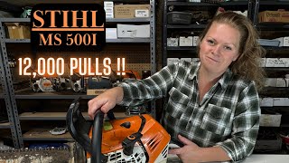 Stihl MS500i Chainsaw Wow 8000 Starts On This Milling Saw Clutch Blown Apart Lets Dig In [upl. by Yursa492]