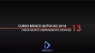 Autocad 2018  Crear muros Desfase Tutorial básico 13 [upl. by Nosraep]