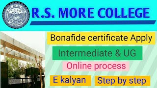 Bonafide certificate ApplyRS More collegeE kalyanEXTRANOTICE [upl. by Animlehliw]