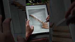 How to create a staircase effect in 10 minutes iPadHandpaintingdesigner procreatepainting [upl. by Enrobso203]