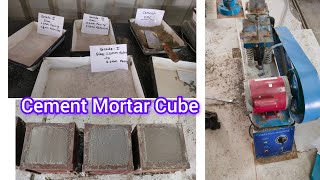 Compressive Strength Test of Cement Mortar Cube  IS CODE 4031 Part6 [upl. by Corene621]