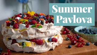 The Easiest Pavlova Recipe with Lemon Curd amp Summer Berries [upl. by Tterej201]