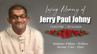 Loving Memory of JERRY PAUL JOHNY [upl. by Sirraj7]