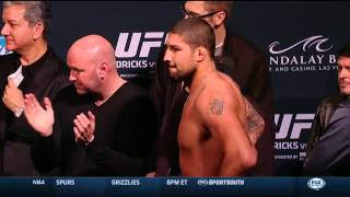 Travis Browne vs Brendan Schaub faceoff [upl. by Sirenay983]