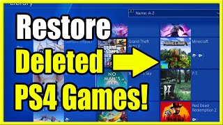 How to RESTORE Deleted PS4 Games in Library Find Online Download List [upl. by Nauhs116]