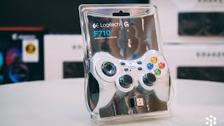 Logitech F710 Wireless Gamepad  24GHz  USB NanoReceiver  Testing with Sony 55X8500G android Tv [upl. by Nancey]