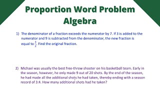 Proportion Word Problems  Algebra 1 [upl. by Nnawaj136]