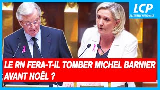 Le Rassemblement national feratil tomber le gouvernement de Michel Barnier avant Noël [upl. by Aennyl]