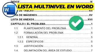 Como enumerar con una lista multinivel con numeros romaros y arábicos en word [upl. by Labannah2]