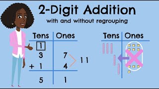 2Digit Addition With and Without Regrouping [upl. by Hsirrehc]