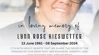 funeral service of our late sister Lynn Kieswetter [upl. by Norean]