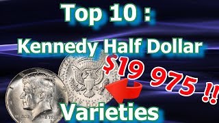 Top 10 Kennedy Half Dollar Variety Coins To Look For [upl. by Marvella831]