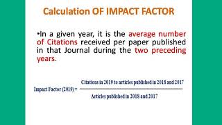 What is Impact Factor of the Journal [upl. by Emelun]