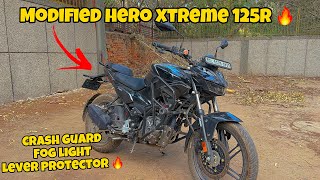 Modified Hero Xtreme 125R 🔥  Crash Guard  Fog Light  Lever Protector amp More 🔥  YWB Vlogs [upl. by Lateh]