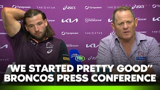 Wont be doing that again Kevvie raw after brutal loss  Broncos press conference  Fox League [upl. by Ahsilif29]