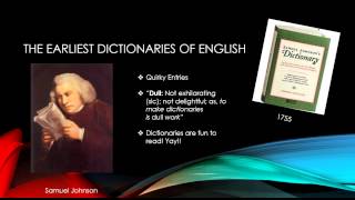 History of English the English Dictionary Lexicography [upl. by Enelaj496]