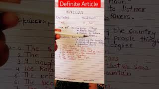 Use Of Articles 😊  articlesinenglishgrammar indefinitearticle useofthe [upl. by Enaej]