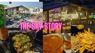 The sky story cafe with luxury lounch🧆 😊full vlog and try thi food taste with price [upl. by Elleivad]