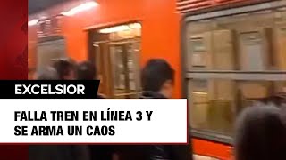 Metro CDMX hoy Falla tren en Línea 3 y se arma un caos [upl. by Marquis]