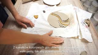 Jak wykonać Talerz inkrustowany kolorowymi glinami Instruktaż ceramiczny [upl. by Kimball]