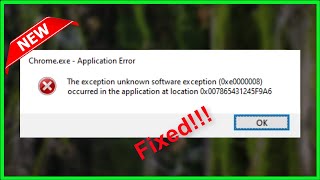 How To Fix The Exception Unknown Software Exception  0xe0000008   Windows 11  10  8  7  2022 [upl. by Leerzej746]