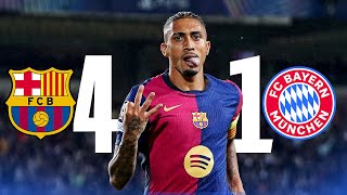 BARCELONA 41 BAYERN MUNICH  RAPHINHA HATTRICK [upl. by Alenoel]