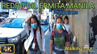 Street Scene in ManilaWalking Around Pedro Gil Ermita Manila City Philippines4KWalking tour Phil [upl. by Savanna]