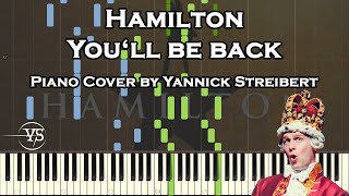 How to play Youll be back from the musical Hamilton on piano  Piano Cover  Synthesia Tutorial [upl. by Ellehcirt515]