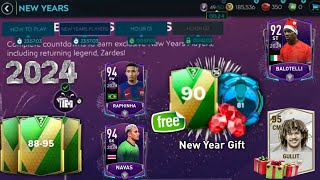 NEW YEAR GIFT NEW YEAR EVENT FC MOBILE 24  GIFT PACKAGE amp 95 OVR FREE CHALLENGE MODE FC MOBILE [upl. by Fronniah]