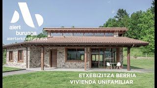 CONSTRUCCION DE CASA NUEVA UNIFAMILIAR DE PIEDRA Y MADERA CON VENTANAL EN BIZKAIA ETXE ERAIKUNTZA [upl. by Udele]