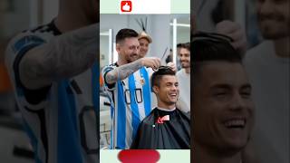 Messi amp Ronaldo Hair Cutting Salon funny comedy messi ronaldo funnyexplainphonk music beats [upl. by Ynoep246]