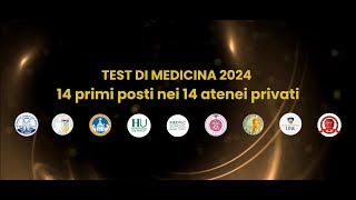 Test di Medicina 2024 14 primi posti nei 14 atenei privati [upl. by Llereg]