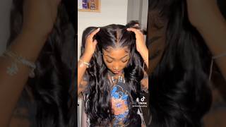 Lace front wig install🥰 wigs fyp lacefrontwig hairtutorial hairstyle [upl. by Virgel]