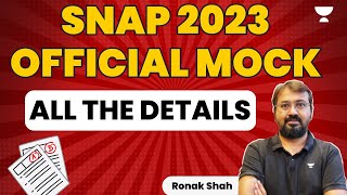 SNAP 2023 Official Mock  All The Details  Ronak Shah  Unacademy CAT [upl. by Lissie]