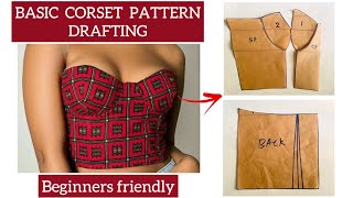 HOW TO DRAFT A BASIC CORSET PATTERN  A step by step tutorial for beginners🤗 [upl. by Ariec]