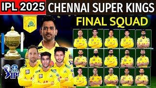 IPL 2025  Chennai super kings Team Full Squad  CSK team all squad IPL 2025 [upl. by Graff]