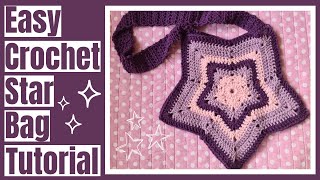 Easy Crochet Star Bag From TikTok  How To Crochet Beginner Tutorial [upl. by Jania808]