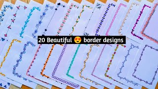 20 BEAUTIFUL BORDER DESIGNSPROJECT WORK DESIGNSA4 SHEETFILEFRONT PAGE DESIGN FOR SCHOOL PROJECTS [upl. by Ettenajna]