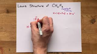 Lewis Structure of CH2F2 difluoromethane [upl. by Mayda]