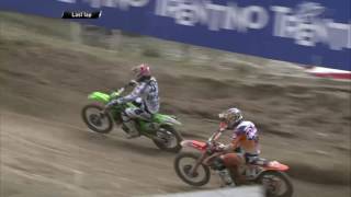 Dylan Ferrandis amp Jeffrey Herlings final battle MXGP of Trentino MX2 Race 1  motocross 2016 [upl. by Gord]