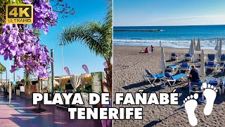 PLAYA DE FAÑABÉ 🌞 Costa Adeje Tenerife Spain 🇪🇸  Walking Tour 4K UHD  JoyOftraveler [upl. by Arihs]